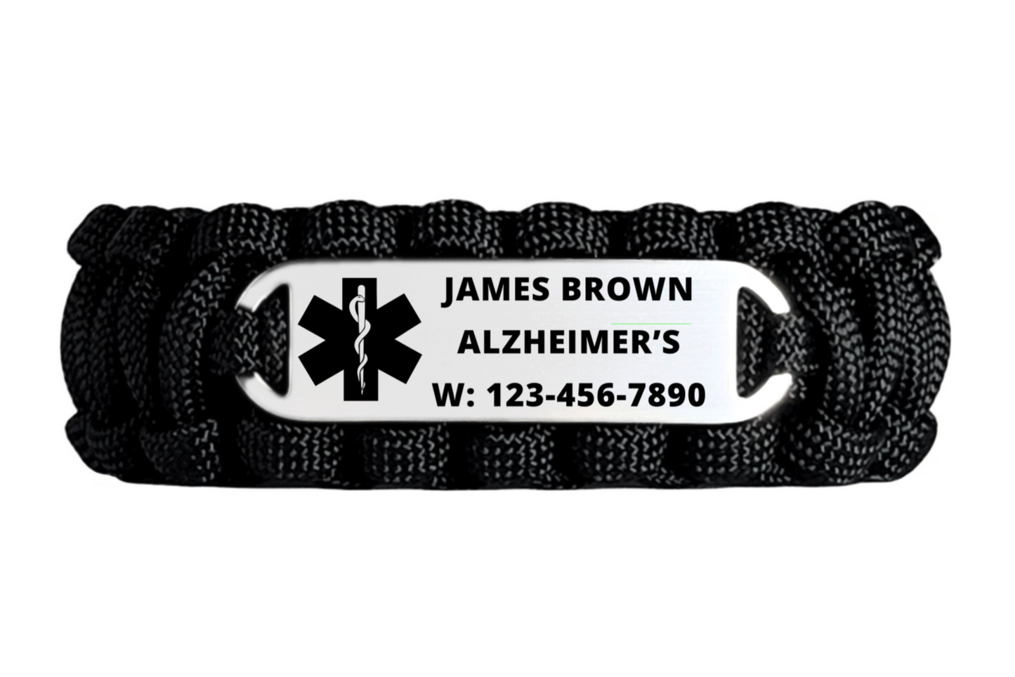 Personalized 550 Paracord Dementia & Alzheimer's Medical Alert Bracelet