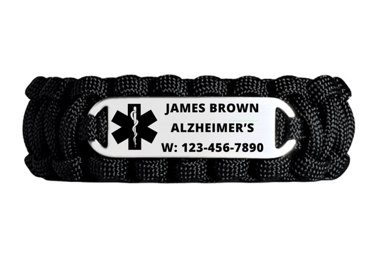 Personalized 550 Paracord Dementia & Alzheimer's Medical Alert Bracelet