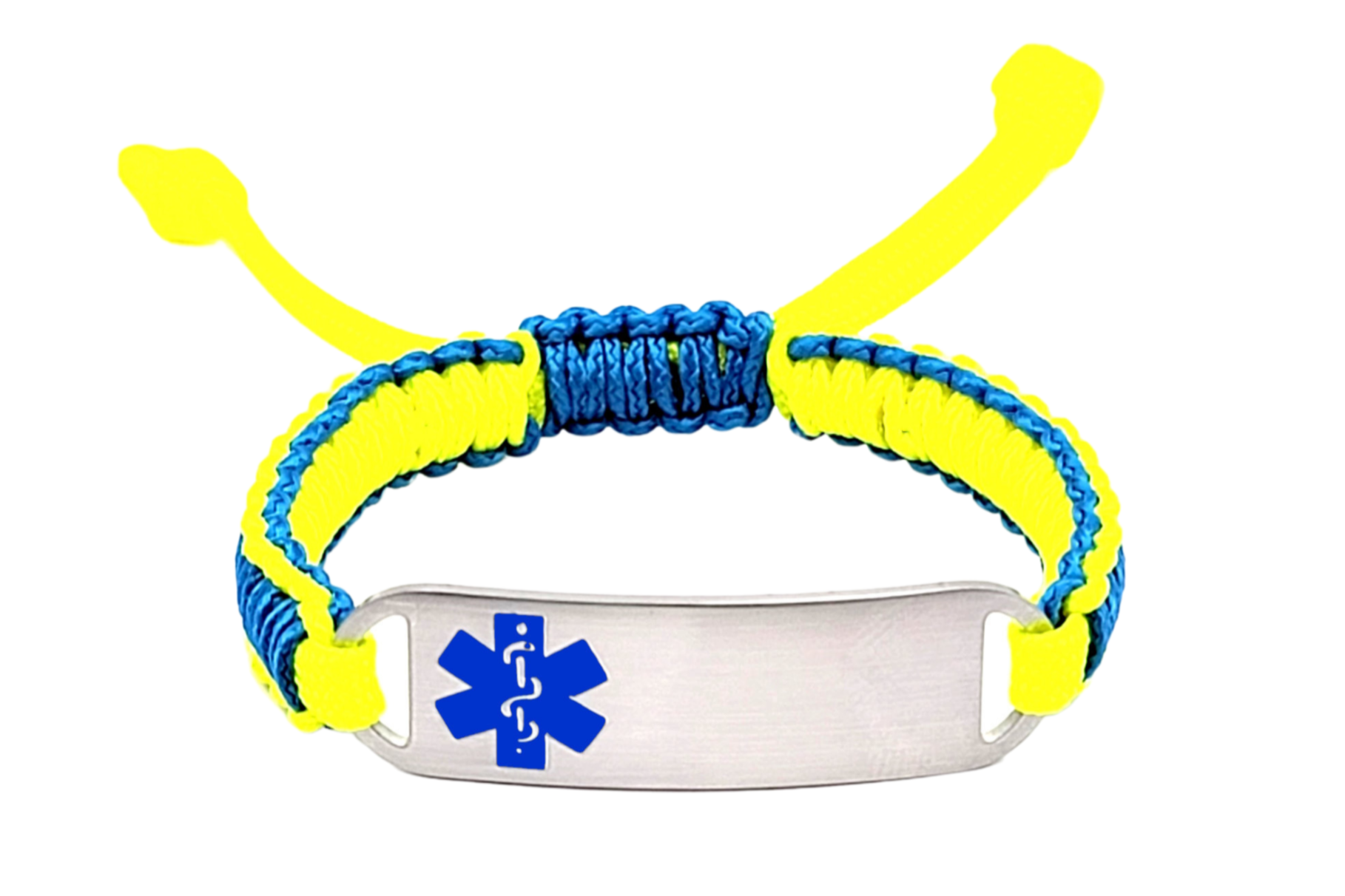 Adjustable Micro Paracord Bracelet with Engraved Medical ID Tag