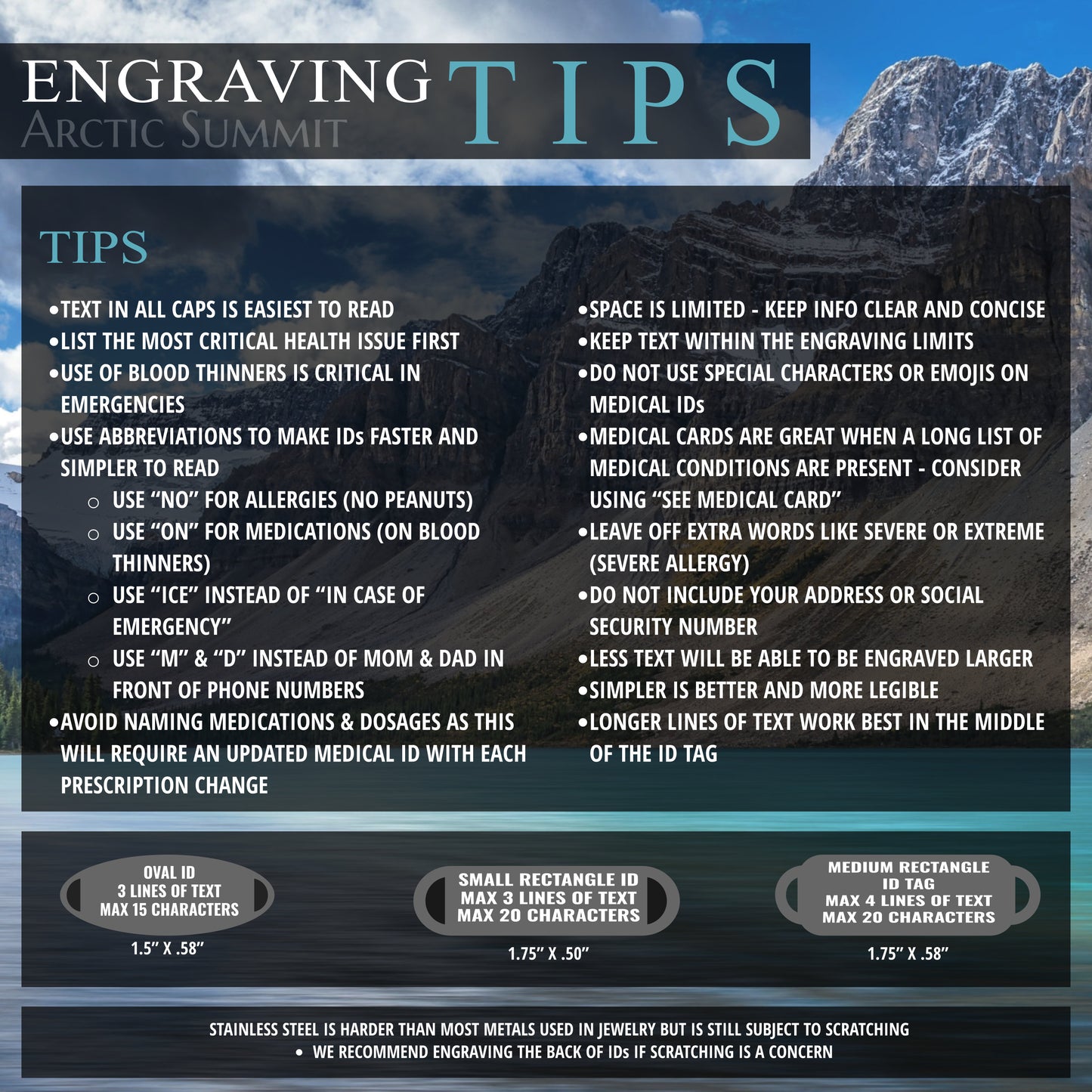 Arctic Summit engraving tips for ID tags