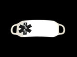 Engraved Stainless Steel Medium Rectangle Medical Bracelet ID Tag - Black
