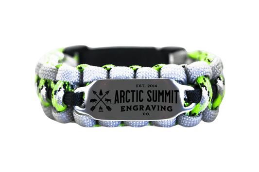 550 Paracord Custom Logo Bracelet with Engraved Stainless Steel ID Tag