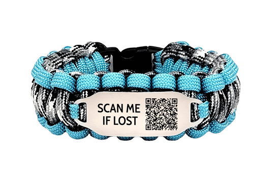 Personalized QR Code 550 Paracord Bracelet For Dementia and Alzheimer's