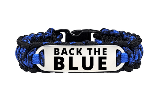 Thin Blue Line 275 Paracord Bracelet for Kids & Adults