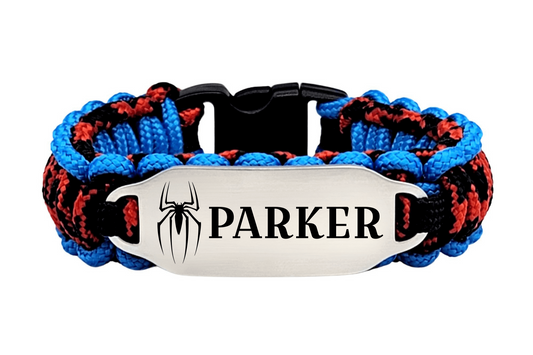 Custom 275 Paracord Bracelet with Engraved Name on Stainless Steel ID Tag – Great for Kids or Adults