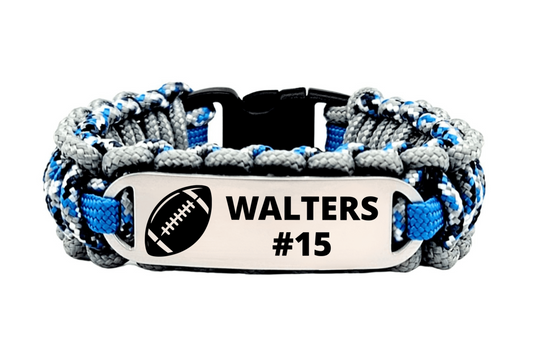 Kids & Adults 275 Paracord Bracelet with Engraved Stainless Steel ID Tag – Free Personalization