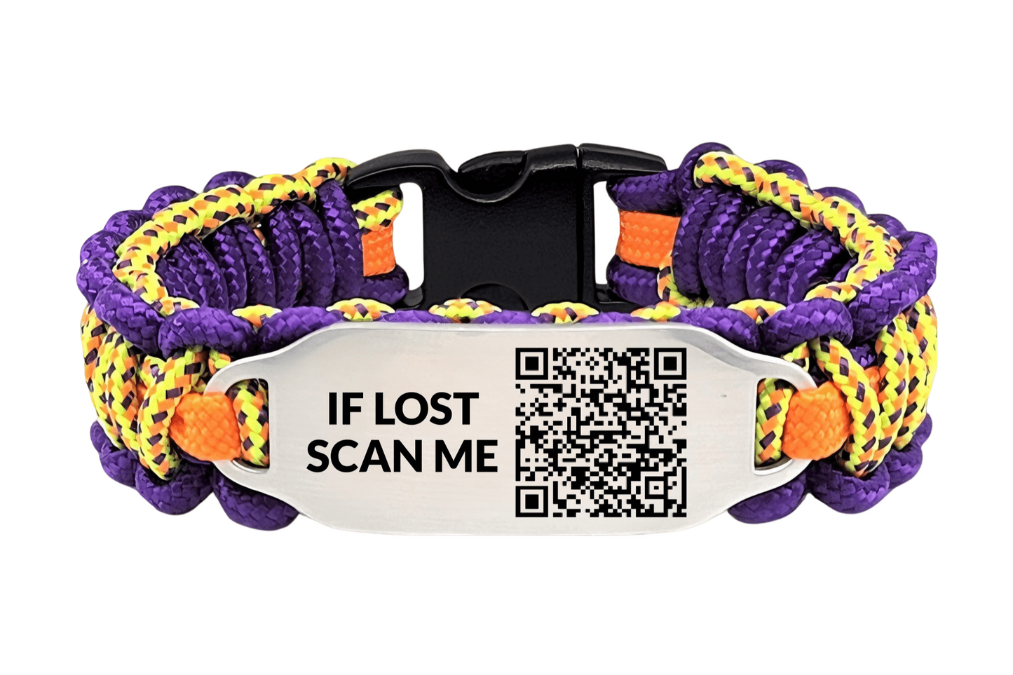 Personalized QR Code Thin 275 Paracord Bracelet for Kids, Dementia, & Alzheimer's