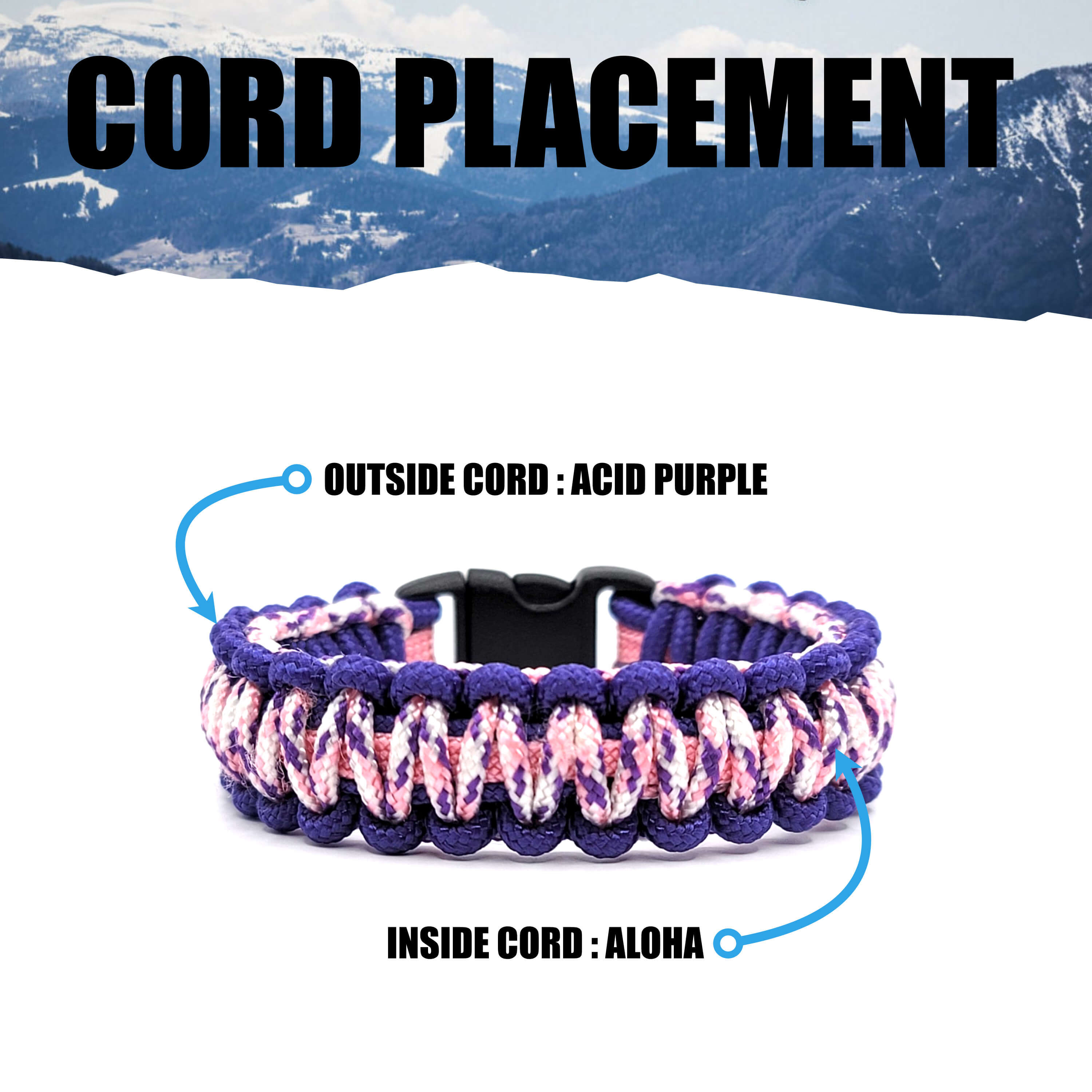 275 Paracord Medical Alert Bracelet – Black Symbol & Engraved ID