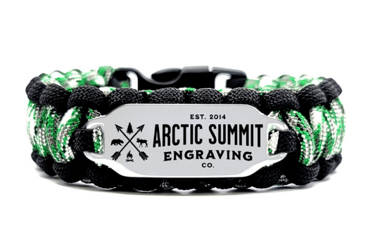 550 Paracord Custom Logo Bracelet with Engraved Stainless Steel ID Tag