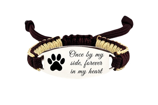 Micro Paracord Bracelet with Engraved Stainless Steel Oval ID Tag