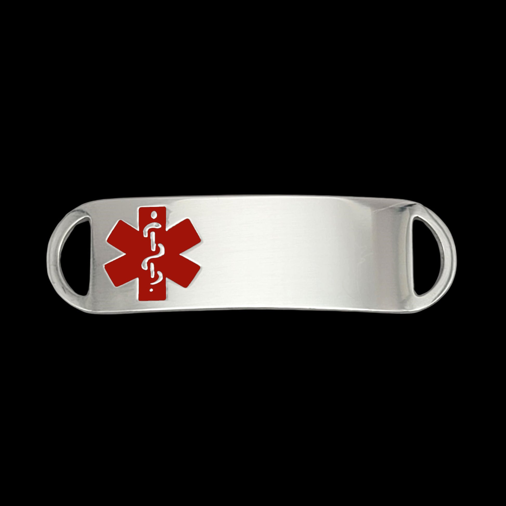 Engraved Stainless Steel Small Rectangle Medical Bracelet ID Tag
