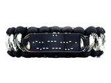 550 Paracord Bracelet with Morse Code Engraved Stainless Steel ID Tag - Small Rectangle