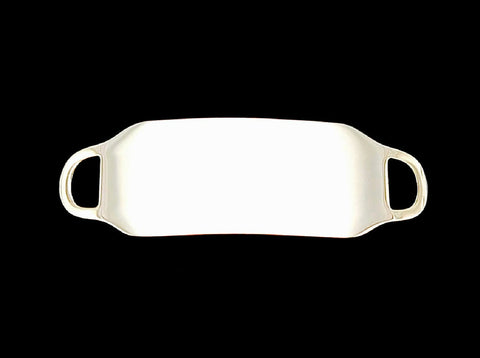 Engraved Stainless Steel Large Rectangle Bracelet ID Tag