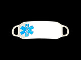 Engraved Stainless Steel Medium Rectangle Medical Bracelet ID Tag - Ocean Blue