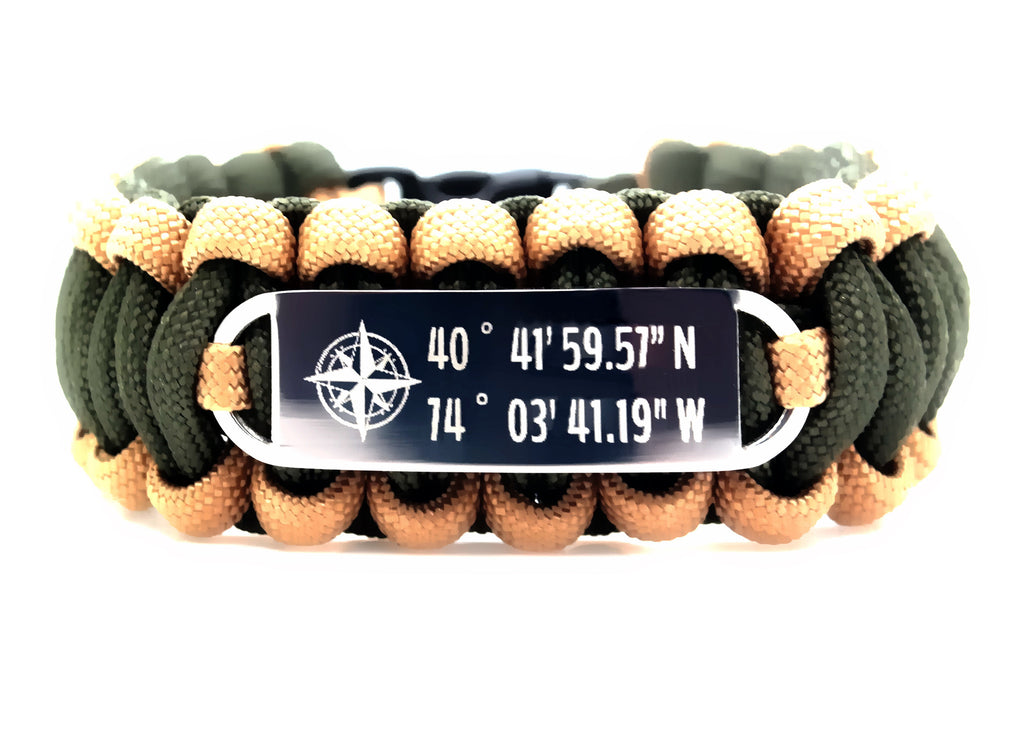 550 Paracord Bracelet with Stainless Steel ID Tag Engraved Personalize